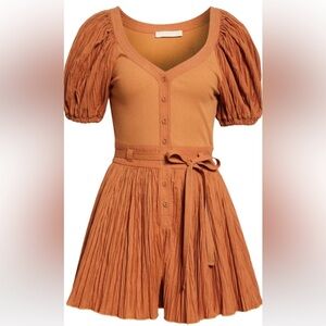 BRAND NEW $390 Ulla Johnson Vinny Puff Sleeve
Romper, Size 8